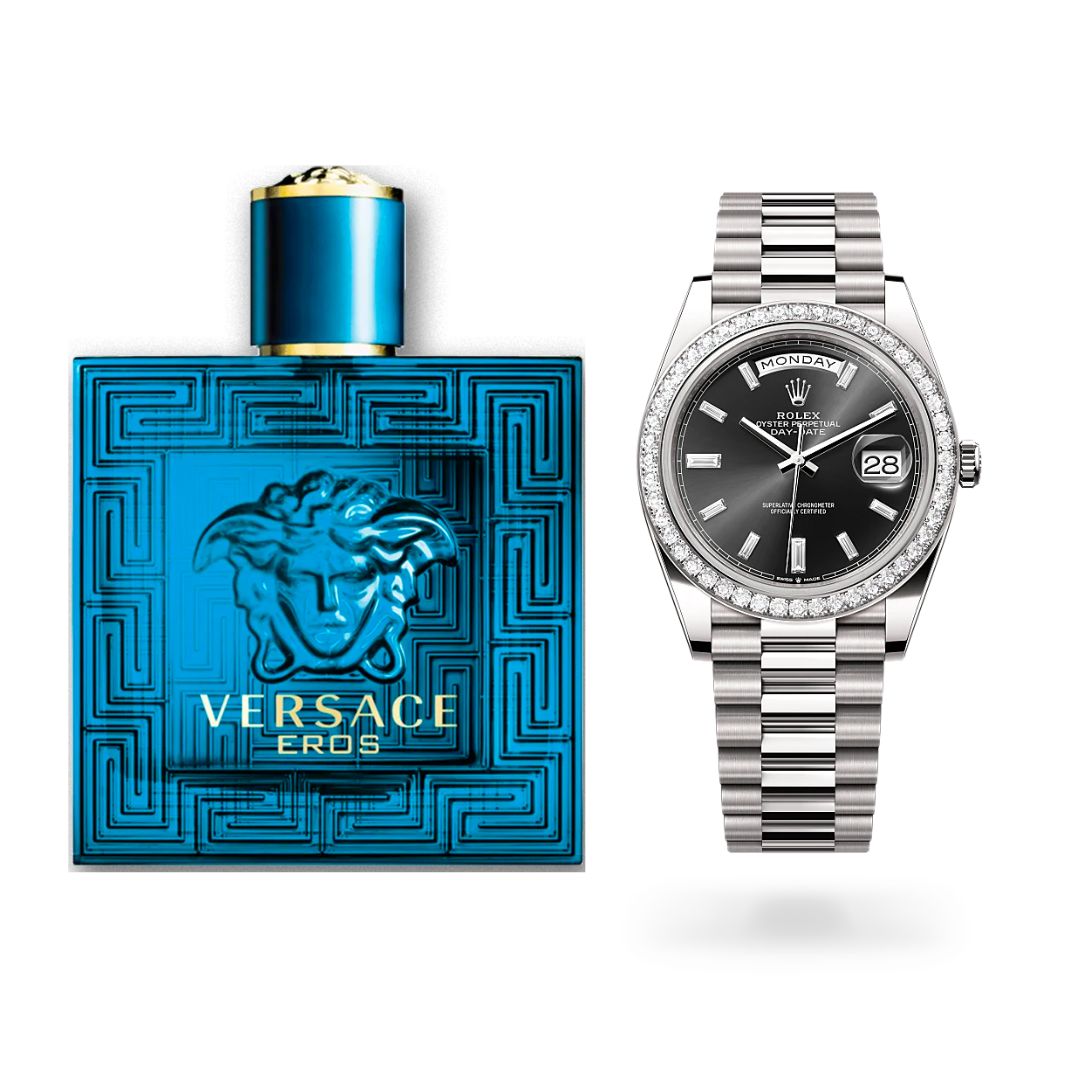 Versace Eros 1.1 y Rolex Presidencial AAA