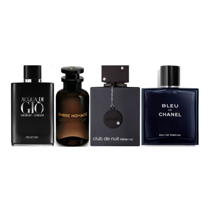 Acqua di Giò Profumo 1.1, Ombré Nomade 1.1, Club de Nuit Intense Man 1.1 y Bleu de Chanel 1.1