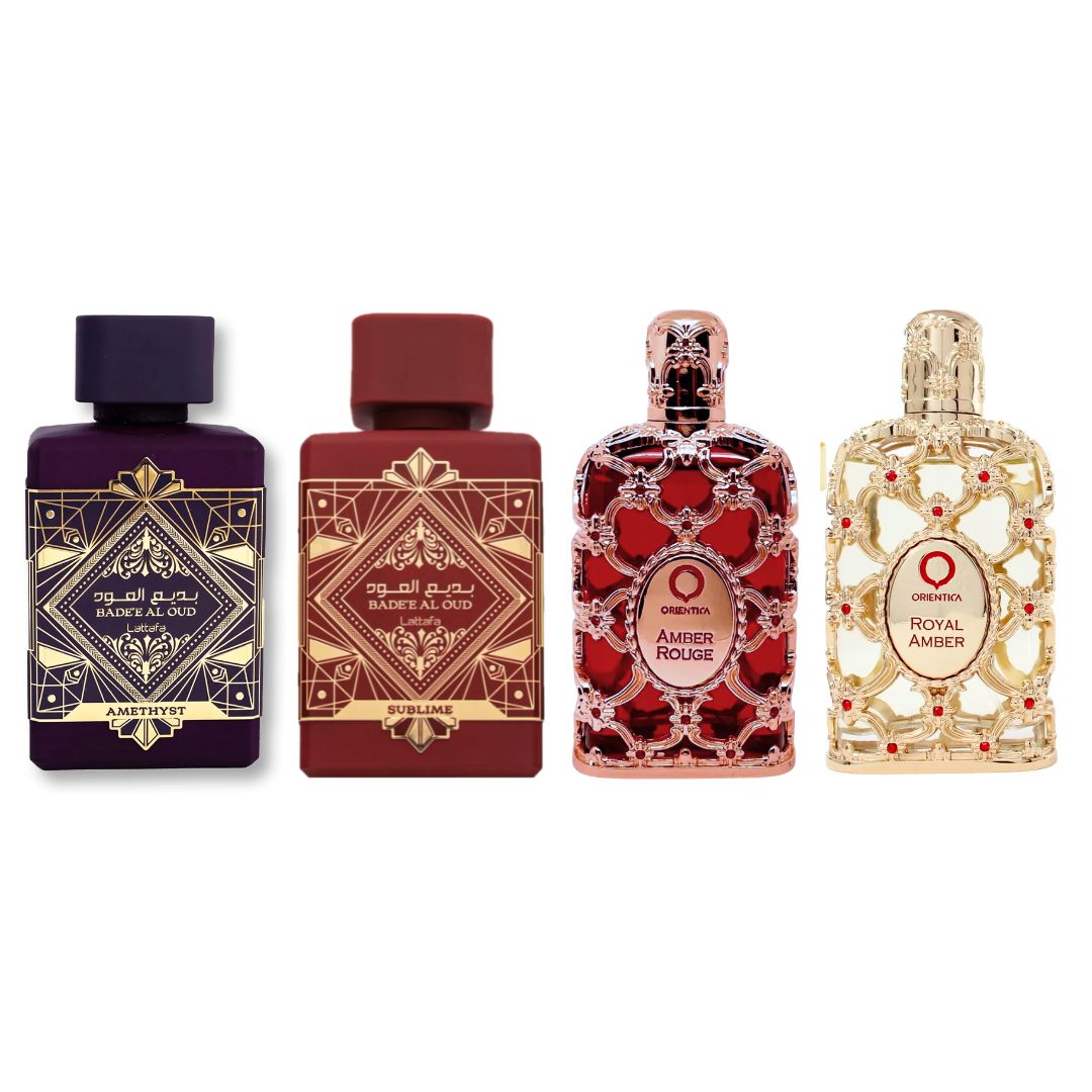 Amethyst 1.1, Sublime 1.1, Amber Rouge 1.1 y Royal Amber 1.1